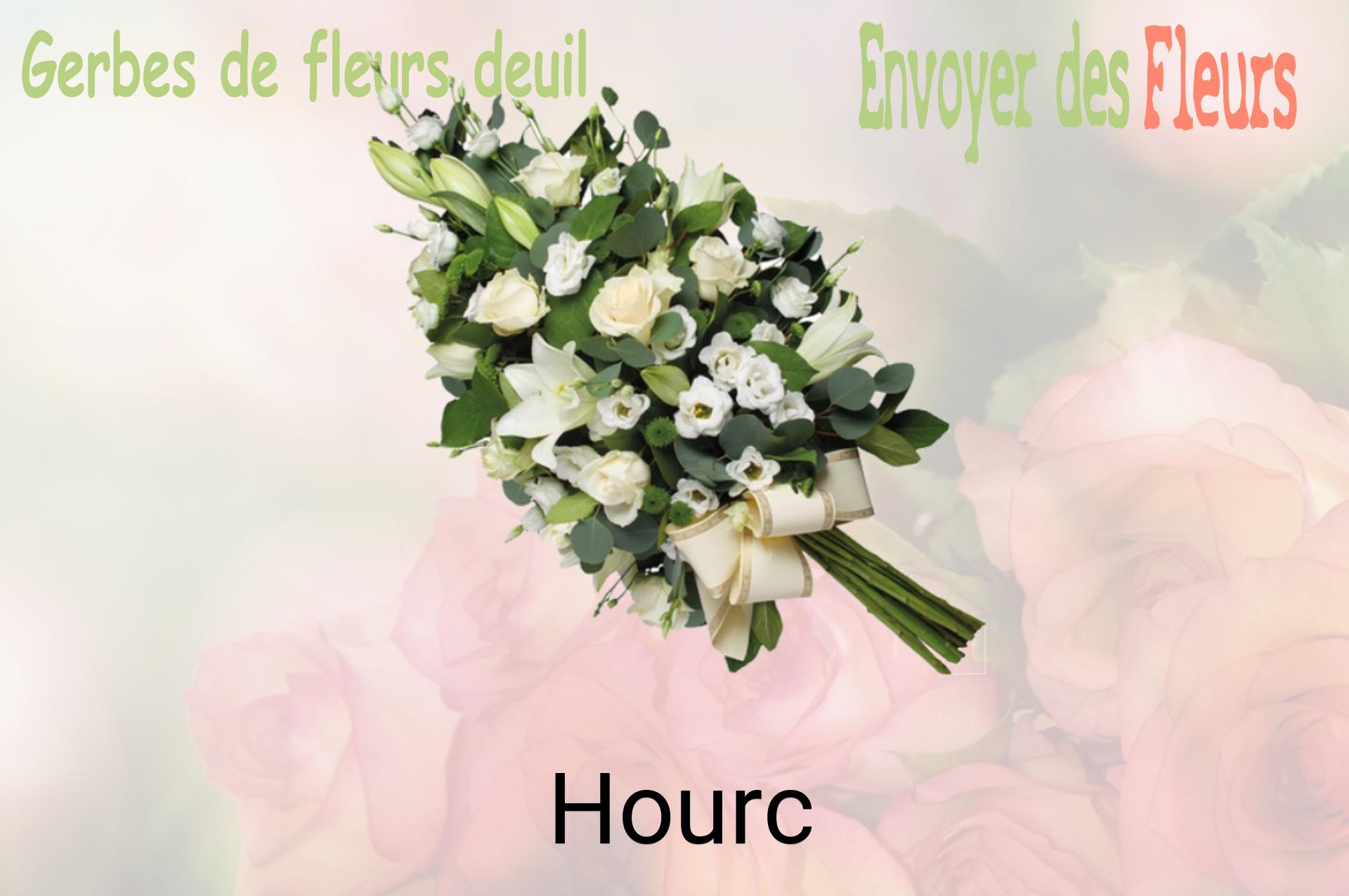 Gerbe de fleurs de deuil livrée à Hourc